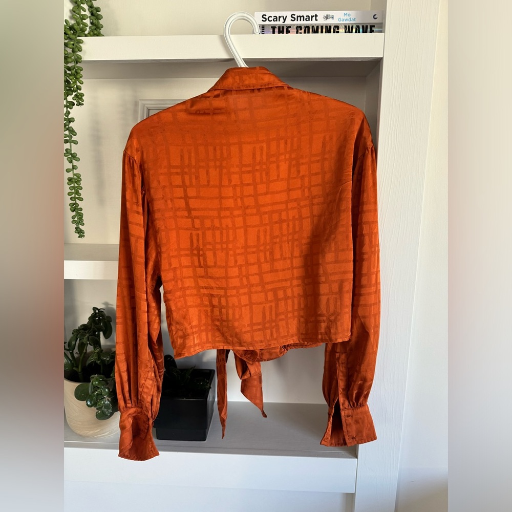 Simons Burnt Orange Crop Top Blouse - Picture 8 of 8